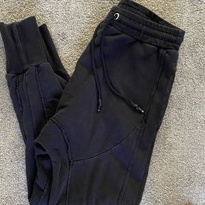 Black skinny tapered joggers